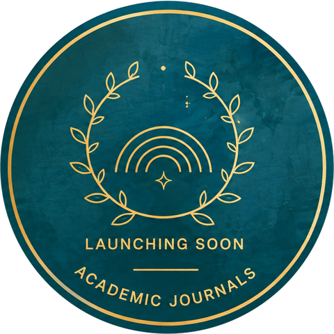 Academic Journals badge, a gold laurel on teal, launching soon
